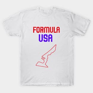 Formula USA Racing Circuit Car Map Grand Prix Race T-Shirt